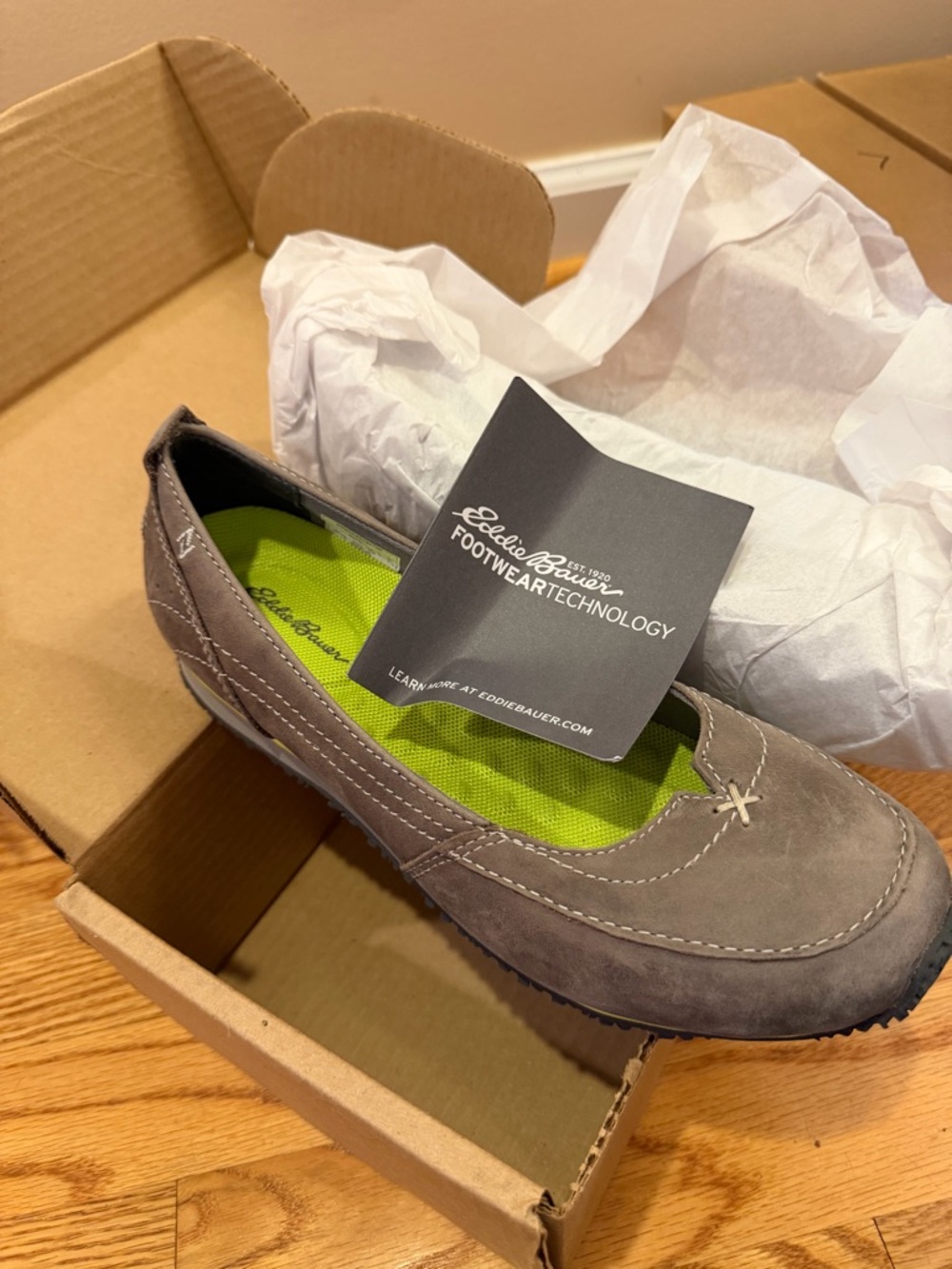 Eddie Bauer Women's Taupe Suede Slip-On Loafer